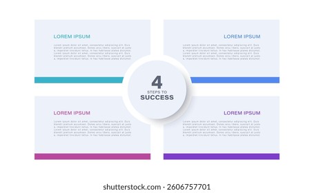 Infographic template with 4 steps or options with space for your text