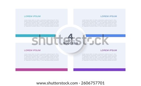 Infographic template with 4 steps or options with space for your text