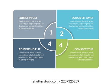Infografische Vorlage mit 4 Schritten mit Platz für Ihren Text, Vektoreps10-Illustration
