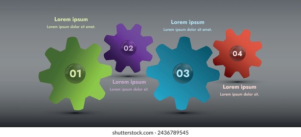 Infographic template. 4 steps that are related to each other. You can use the template to display your steps in electronic or printable format.