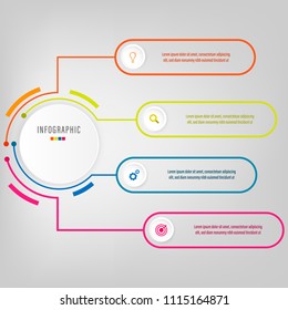Infographic template with 4 steps timeline for business presentation or web.