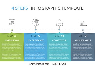 Infographic template with 4 steps, workflow, process chart, vector eps10 illustration