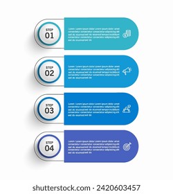 Infographic template with 4 steps, workflow, process chart	
