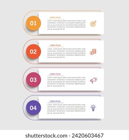 Infographic template with 4 steps, workflow, process chart	