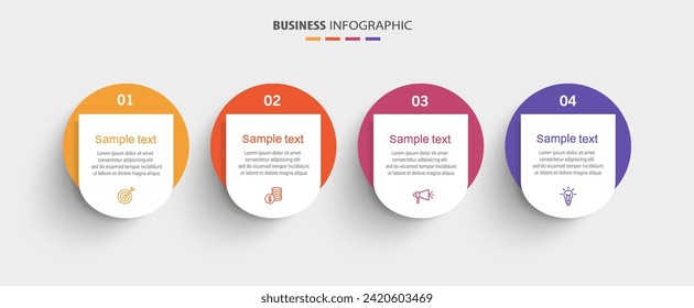 Infographic template with 4 steps, workflow, process chart	