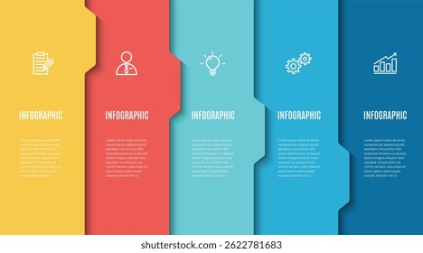 Plantilla de infografía con 5 opciones o paso