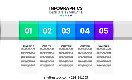 Infographic template with 5 options or steps. Timeline. Can be used for workflow layout, diagram, banner, webdesign. Vector illustration