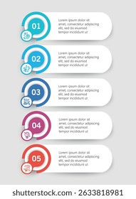 Infographic template with 5 options or steps