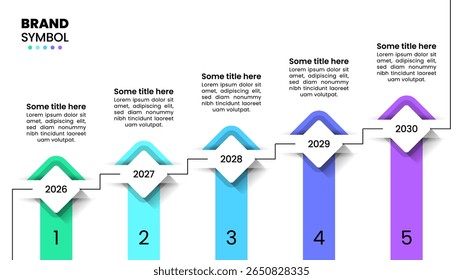 Infographic template with 5 options or steps. Timeline. Can be used for workflow layout, diagram, banner, webdesign. Vector illustration