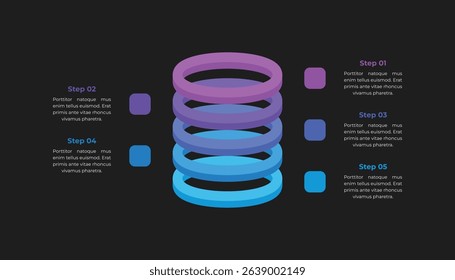 Infographic Template with 5 Stacked Layers