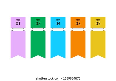 infographic template. 5 step boxes for strategy or learning. template for business and education.