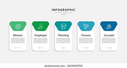 infographic template. 5 Step timeline journey, calendar Flat simple infographics design template. presentation graph. Business concept with 5 options, vector illustration.