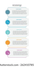Modelo infográfico. 5 Passo jornada de linha do tempo, calendário Modelo simples de design de infográficos. gráfico de apresentação. Conceito de negócios com 5 opção de ilustração de vetor.