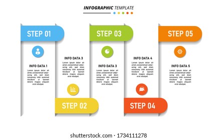Infographic template with 5 steps