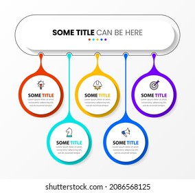 infographic template with 5 steps or options. Can be used for workflow layout, diagram, banner, webdesign. Vector illustration