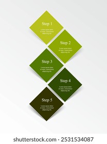 Infographic template with 5 steps, options, parts or processes.