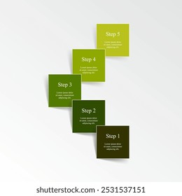 Infographic template with 5 steps, options, parts or processes.