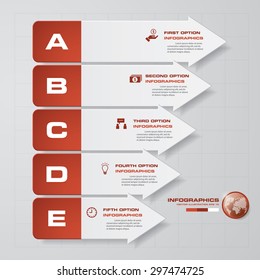 infographic Template of 5 steps order arrow banner . concept of communication vector illustration background.