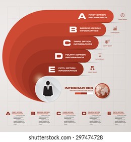 infographic Template of 5 steps order arrow banner . concept of communication vector illustration background.
