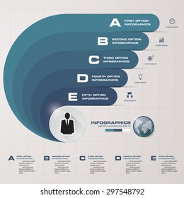 infographic Template of 5 steps order arrow banner . concept of communication vector illustration background.