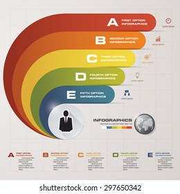 infographic Template of 5 steps order arrow banner . concept of communication vector illustration background.