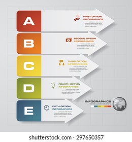 infographic Template of 5 steps order arrow banner . concept of communication vector illustration background.
