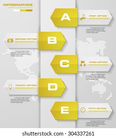 infographic Template of 5 steps order arrow banner . concept of communication vector illustration background.