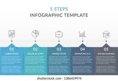 Infographic template with 5 steps, workflow, process chart, vector eps10 illustration