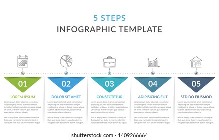 Infographic template with 5 steps, workflow, process chart, vector eps10 illustration