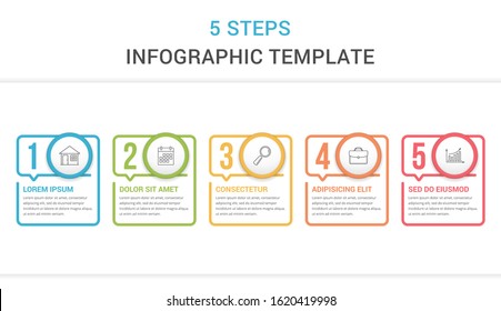 Infographic template with 5 steps, workflow, process chart, vector eps10 illustration