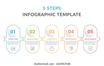Infographic template with 5 steps, workflow, process chart, vector eps10 illustration