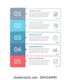 Infographic template with 5 steps, workflow, process chart, vector eps10 illustration