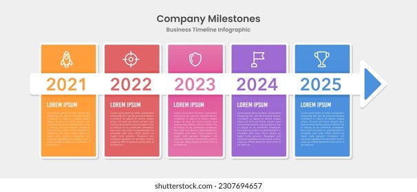 Infographic template 5 years. Business timeline milestone. Vector illustration.