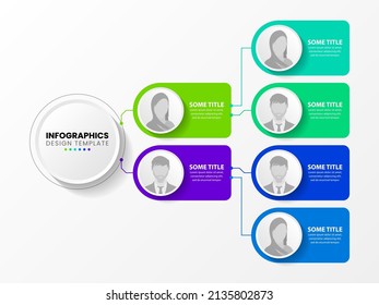 Infographic template with 6 options or steps. Business hierarchy. Can be used for workflow layout, diagram, banner, webdesign. Vector illustration