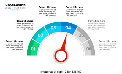 Infografische Vorlage mit 6 Optionen oder Schritten. Kann für Workflow-Layout, Diagramm, Webdesign verwendet werden. Vektorgrafik