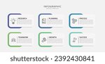 Infographic template. 6 Step timeline journey, Flat simple infographics design template. presentation graph. Business concept with numbers 6 options or steps vector illustration.