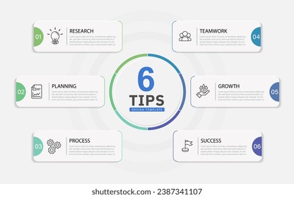 Infographic template. 6 Step timeline journey, Flat simple infographics design template. presentation graph. Business concept with numbers 6 options or steps vector illustration.