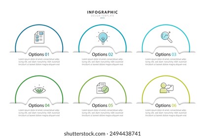 Infographic template. 6 Step timeline journey, Flat simple infographics design template. presentation graph. Business concept with numbers 6 options or steps vector illustration.