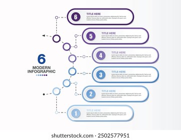 Plantilla de infografía con 6 pasos, proceso u opciones, diagrama de proceso, utilizado para diagrama de proceso, presentaciones, diseño de flujo de trabajo, diagrama de flujo, infografía. Vector eps10 ilustración.