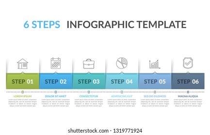 Infographic template with 6 steps, workflow, process chart, vector eps10 illustration