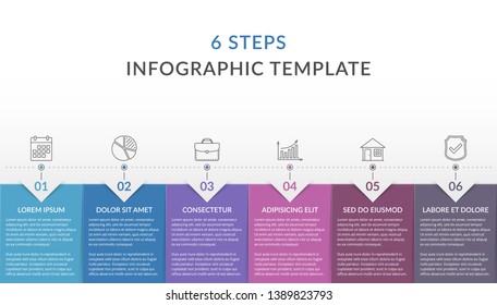 Infographic template with 6 steps, workflow, process chart, vector eps10 illustration