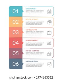 Infographic Template With 6 Steps, Workflow, Process Chart, Vector Eps10 Illustration