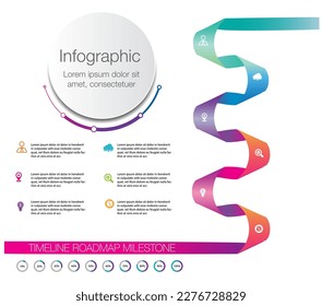 Infographic template for a 6-step strategy plan. 6 key business timelines roadmap with modern progress percentage presentation for sales diagrams. Easily rename them for presentations or progress repo
