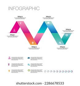Infographic template for a 6-step strategy plan. 6 key business timelines roadmap with modern progress percentage presentation for sales diagrams. Easily rename them for presentations or progress