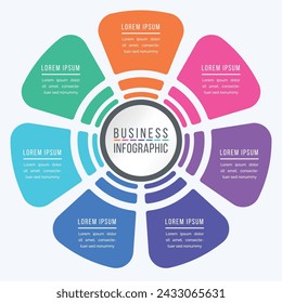 Modèle infographique 7 options ou étapes