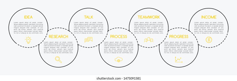 Infographic template with 7 options. Vector