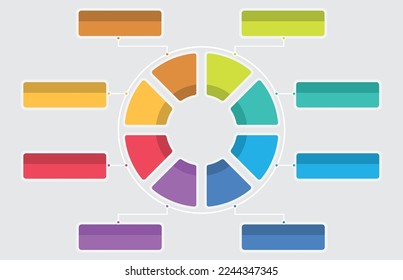 Infographic template of 8 circle modern diagram topic , presentation infographic vector