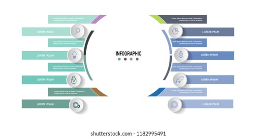 infographic template with 8 options for diagram chart data vector