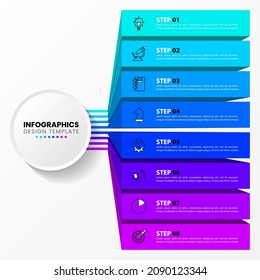 Infographic template with 8 steps or options. Can be used for workflow layout, diagram, banner, webdesign. Vector illustration