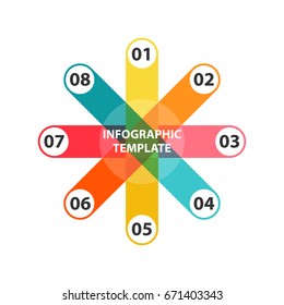 Infographic template. 8 steps round diagram. Vector EPS 10